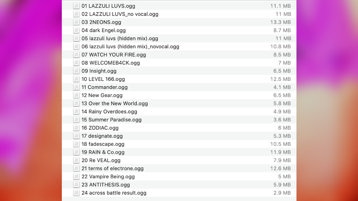 fantastic electro game music ogg list