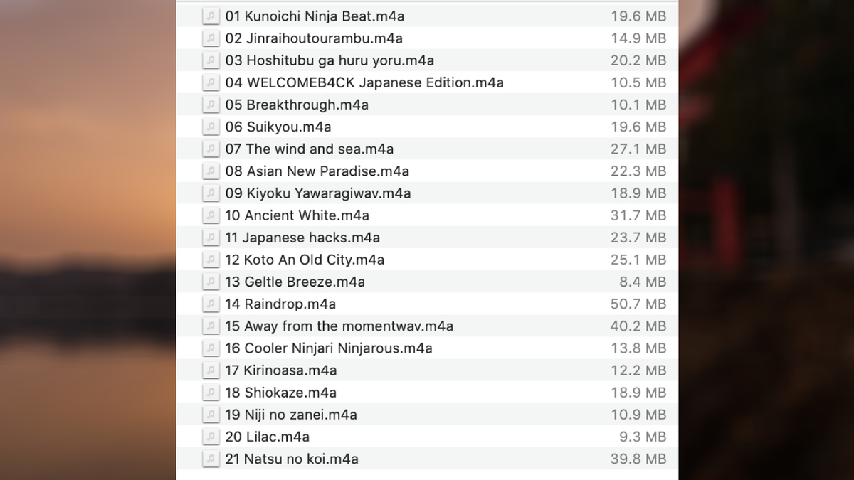 Japanese Style Game Music m4a list
