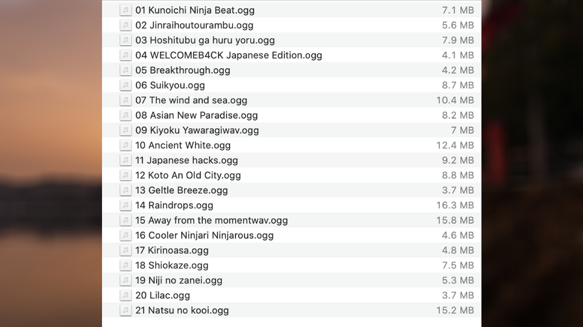 Japanese Style Game Music ogg list